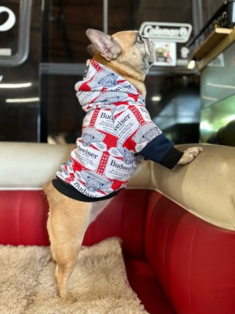 Budweiser!!アシメフードパーカー　FrenchBulldog