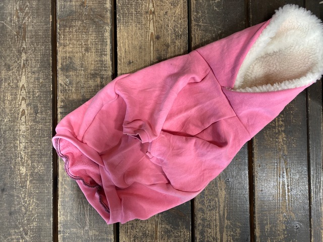 Vintage!! フードボアパーカー　English bulldog 　L　※難あり
