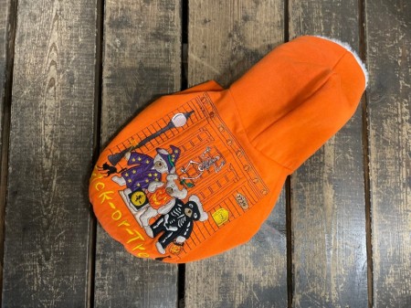 Vintage!! ハロウィン🎃フードボアパーカー French bulldog　XL  オレンジ